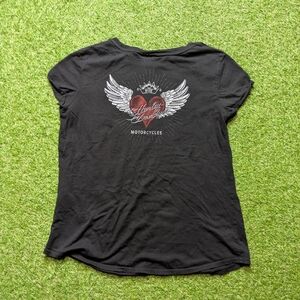 Harley-Davidson Black Graphic Women's Top